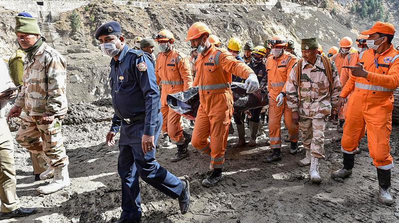 ITBP चमोली (उत्तराखंड) में बादल फटने के बाद राहत कार्यों में जुटी